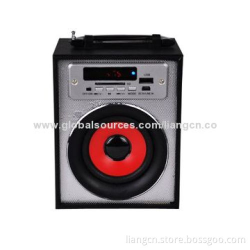 Outdoor wireless portable wooden Bluetooth speaker with SD/USB/FM radio